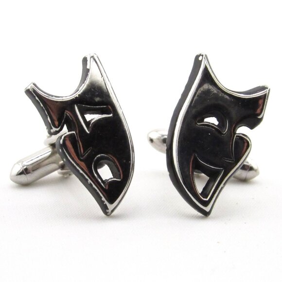 Vintage Swank Comedy & Tragedy Mask Cufflinks - Picture 11 of 12